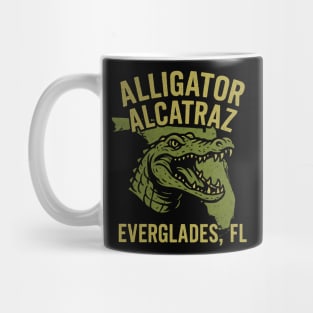 Alligator Alcatraz Florida Everglades Retro Adventure Badge Mug